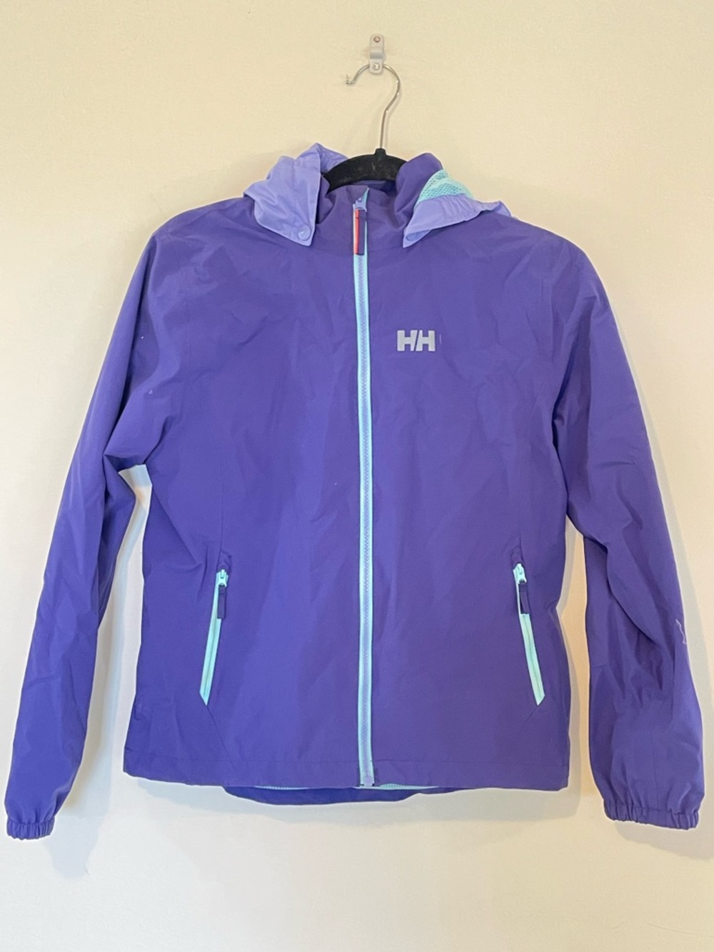 Helly Hansen Purple Hooded Shell Jacket with Mint Trim